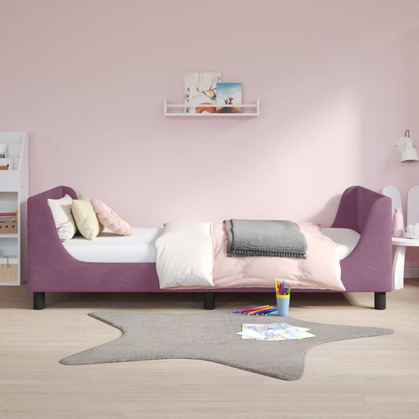 vidaXL Struttura letto bambini con testata Viola 80 x 200 cm Velluto