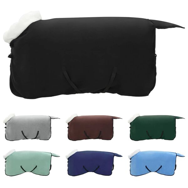 vidaXL Coperta per Cavalli Nero 75 cm Felpa in pile