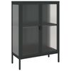 vidaXL Credenza Nera 75x35x105 cm Vetro e Acciaio