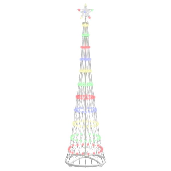 vidaXL Albero di Natale LED Multicolore 51 x 51 x 190 cm Metallo