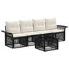 vidaXL Set Divano da Giardino 5 pz Nero polyrattan