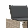 vidaXL Lettini prendisole 2 pz con tavolo grigio chiaro in polyrattan