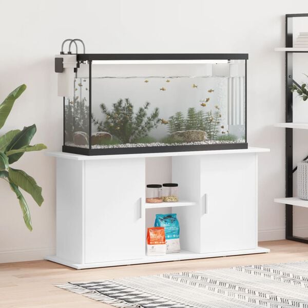 vidaXL Supporto per Acquario 121x41x58 cm in Legno Multistrato Bianco