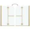 vidaXL Involucro Doccia Oro 95 x 140 cm Vetro ESG e Alluminio