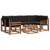 vidaXL Set di divani da esterno con cuscino 7 pcs Naturale e Nero