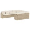 vidaXL Set Divano da Giardino 10 pz con Cuscini Beige in Polyrattan