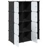 vidaXL Armadio Modulare con 9 Scomparti 109x36,5x143 cm Nero e Bianco