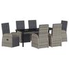 vidaXL Set da Pranzo per Giardino con cuscino 7 pcs Grigio polyrattan