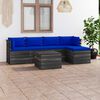 vidaXL Set Divani da Giardino su Pallet 6 pz con Cuscini Massello Pino