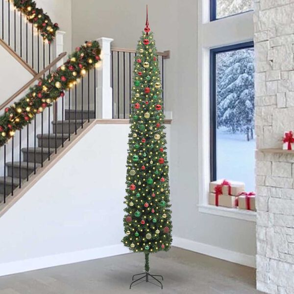 vidaXL Albero di Natale artificiale con 300 LED Verde 300 cm