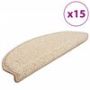 vidaXL Tappetini per scale 15 pz 65x21x4 cm Crema Semicircolari Grandi