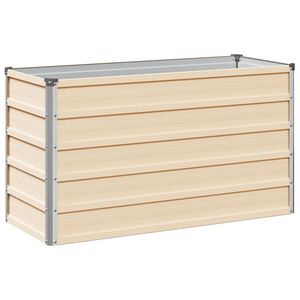 vidaXL Letto rialzato da giardino Avorio 100 x 40 x 55 cm