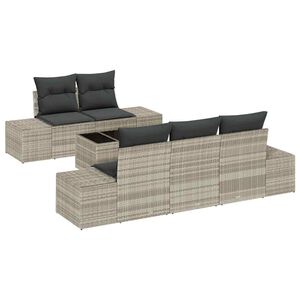 vidaXL Set Divano da Giardino 6 pz Grigio chiaro e grigio scuro