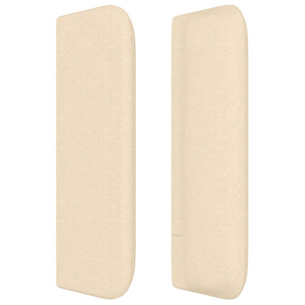 vidaXL Testiera ad Orecchio Crema 147x16x78/88 cm in Tessuto
