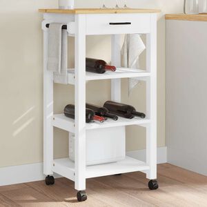 vidaXL Carrello da Cucina MONZA 48x40x88,5 cm in Legno Massello di Pino