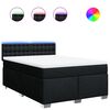 vidaXL Giroletto a Molle con Materasso Nero 140x190 cm in Tessuto