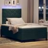 vidaXL Letto a Sorgente LED Verde Scuro 120 x 200 cm Tessuto