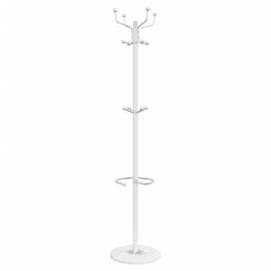 vidaXL Appendiabiti con Portaombrelli Bianco 180 cm Ferro Verniciato