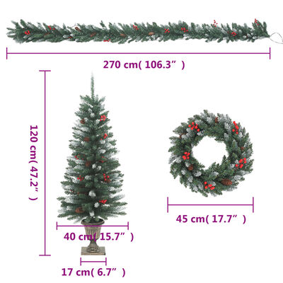 vidaXL Set Decorazioni di Natale per Porte 4 pz in PVC