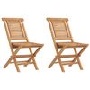 vidaXL Sedie da Giardino Pieghevole 2pz 47x63x90cm Legno Massello Teak