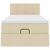 vidaXL Struttura Letto Pouf con Materasso Crema 90x190 cm in Tessuto