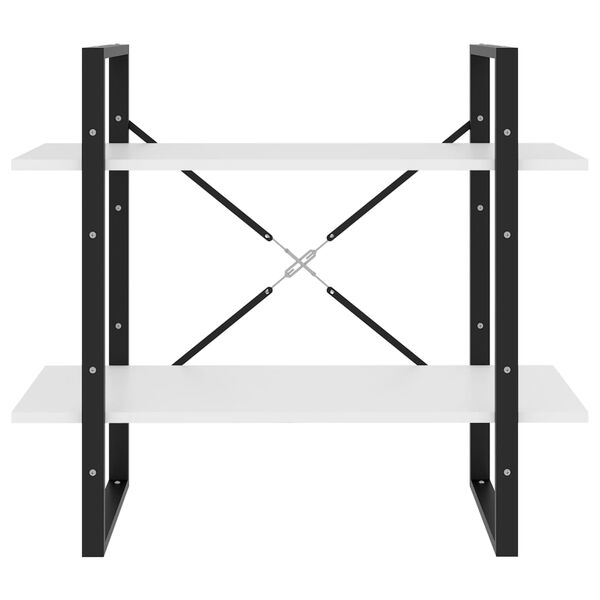 vidaXL Libreria a 2 Ripiani Bianca 80x30x70 cm in Legno Multistrato