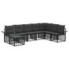 vidaXL Set di divani da esterno 8 pcs Nero e Grigio scuro Poliestere
