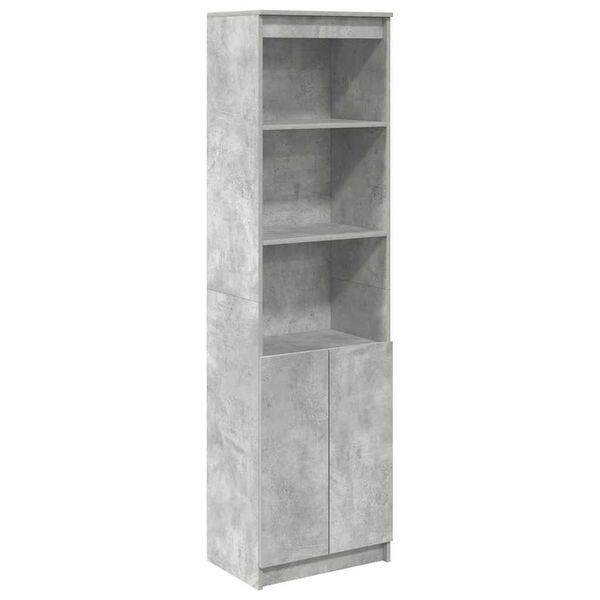 vidaXL Credenza Grigio Cemento 50x35x180 cm in Legno Multistrato