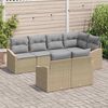 vidaXL Set di divani con cuscino 7 pcs Beige polyrattan