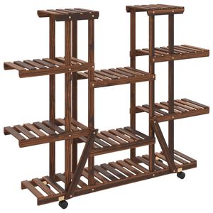 vidaXL Portafiori con Ruote 110x25x115 cm in Legno Massello di Abete