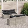 vidaXL Set di divani con cuscino 7 pcs Grigio chiaro polyrattan
