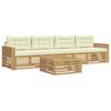 vidaXL Set di divani da esterno 5 pz Bianco e Crema