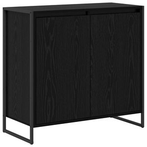 vidaXL Mobile laterale Rovere Nero 79 x 36 x 75 cm