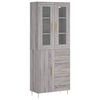 vidaXL Credenza Grigio Sonoma 69,5x34x180 cm in Legno Multistrato
