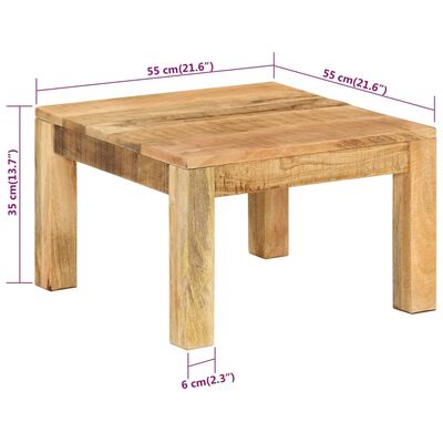 vidaXL Tavolino da Salotto 55x55x35 cm in Legno Massello di Mango