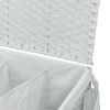 vidaXL Cesto Portabiancheria con Ruote Bianco 60x35x60,5 cm Rattan