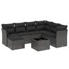 vidaXL Set Divani da Giardino con Cuscini 8 pz Nero in Polyrattan