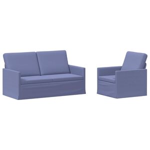 vidaXL Set di divani 2 pcs Blu jeans Tessuto
