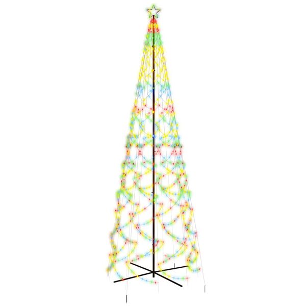 vidaXL Albero di Natale a Cono Colorato 1400 LED 160x500 cm