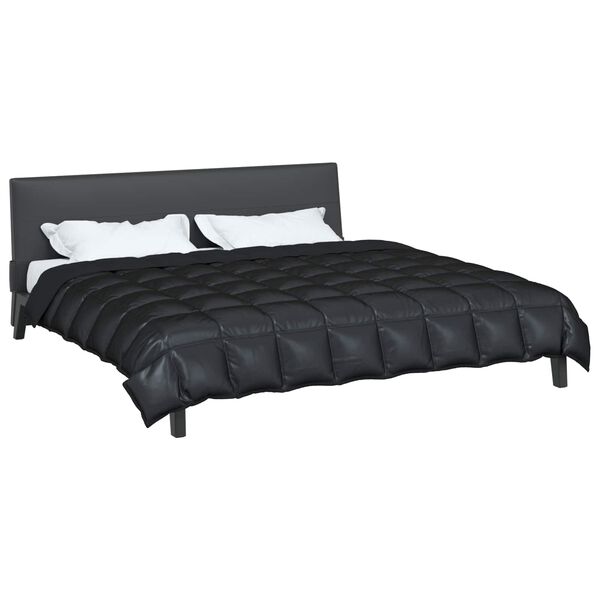 vidaXL Duvet Invernale Nero 240 x 200 cm Satin e Micropile