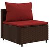 vidaXL Set Divano da Giardino 6 pz con Cuscini Marrone in Polyrattan