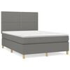 vidaXL Giroletto a Molle con Materasso Grigio Scuro 140x190 cm Tessuto