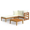 vidaXL Set Divani Giardino 3 pz Cuscini Bianco Crema in Legno d'Acacia