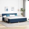 vidaXL Letto a Sorgente LED con materasso Blu 200 x 200 cm Tessuto