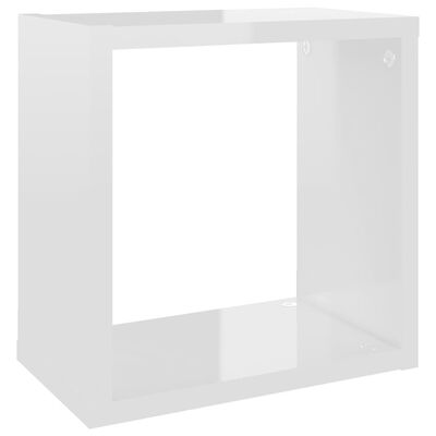 vidaXL Mensole Parete a Cubo 6 pz Bianco Lucido 26x15x26 cm