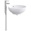 vidaXL Lavabo da bagno Cromato 44 x 44 x 16 cm Metallo