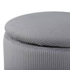 Venture Home Pouf Limpen 32x32x40 cm Velluto a Coste Grigio