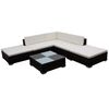 vidaXL Set Divani da Giardino 6 pz con Cuscini in Polyrattan Marrone