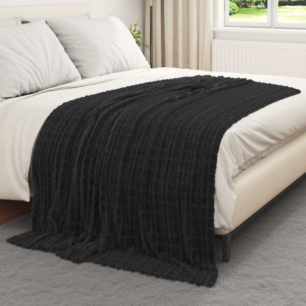 vidaXL Coperte da Pile 6 pcs Nero 200 x 150 cm Panno