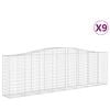 vidaXL Cesti Gabbioni ad Arco 9 pz 400x50x120/140 cm Ferro Zincato